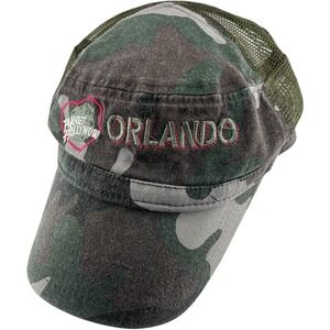 Planet Hollywood Orlando Camo Cap Hat Military Style Adjustable Hook&Loop Strap